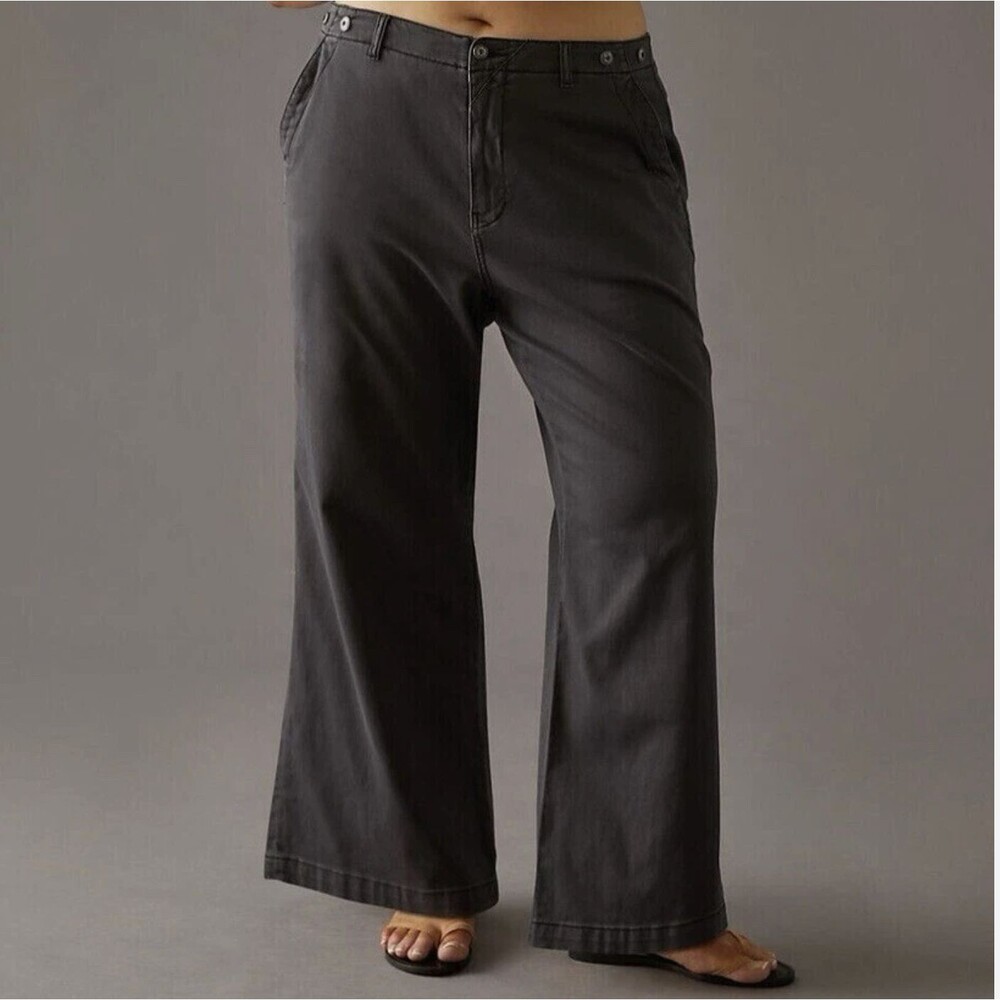 NWT Anthropologie Pilcro Pants Womens Size 29 Gray Slouchy Chino High Rise